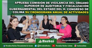 APRUEBA COMISIÓN DE VIGILANCIA DEL ÓRGANO SUPERIOR DE AUDITORÍA Y FISCALIZACIÓN GUBERNAMENTAL DEL ESTADO DEL H. CONGRESO DE COLIMA SU CRONOGRAMA ANUAL DE ACTIVIDADES