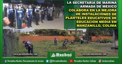 LA SECRETARÍA DE MARINA ARMADA DE MÉXICO COLABORA EN LA MEJORA DE INSTALACIONES DE PLANTELES EDUCATIVOS DE EDUCACIÓN MEDIA EN MANZANILLO, COLIMA