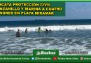 Rescata Protección Civil Manzanillo y Marina a cuatro menores en playa Miramar