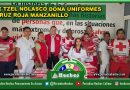 Yax Tzel Nolasco dona uniformes a Cruz Roja Manzanillo