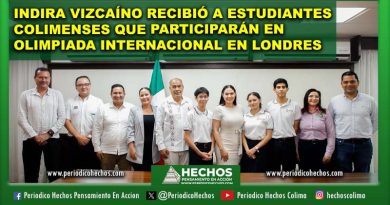 Indira Vizcaíno recibió a estudiantes colimenses que participarán en Olimpiada Internacional en Londres